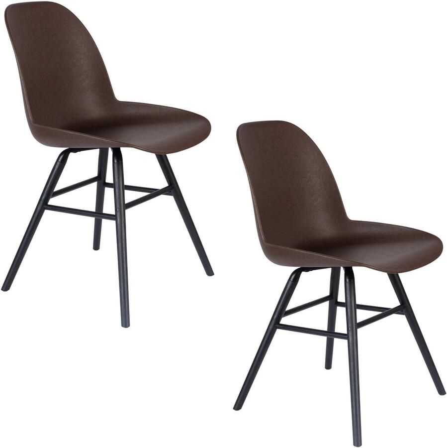 Zuiver Albert Kuip Eetkamerstoelen Coffee Bruin Set van 2 - Foto 3