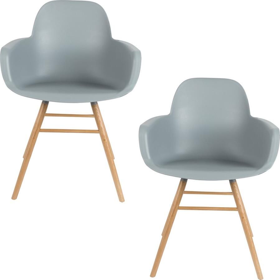 Zuiver Albert Kuip Eetkamerstoelen met armleuning Lichtgrijs Set van 2