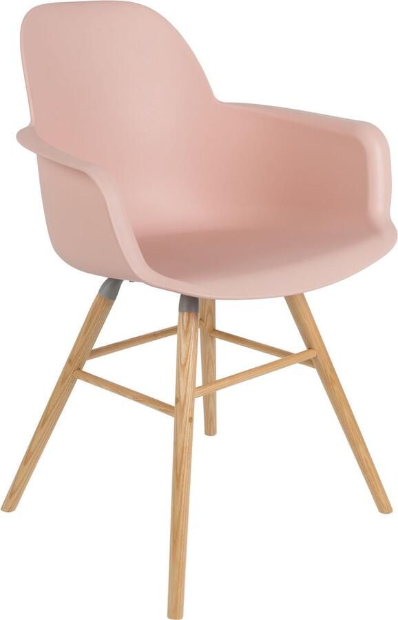 Zuiver Albert Kuip Eetkamerstoelen met armleuning Roze Set van 2