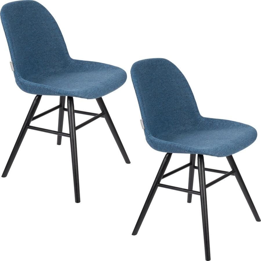 Zuiver Albert Kuip Soft Eetkamerstoelen Blauw Set van 2 - Foto 2