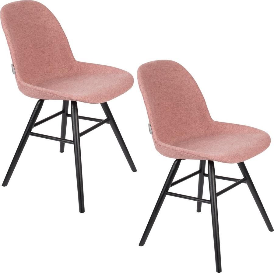 Zuiver Albert Kuip Soft Eetkamerstoelen Roze Set van 2 - Foto 2