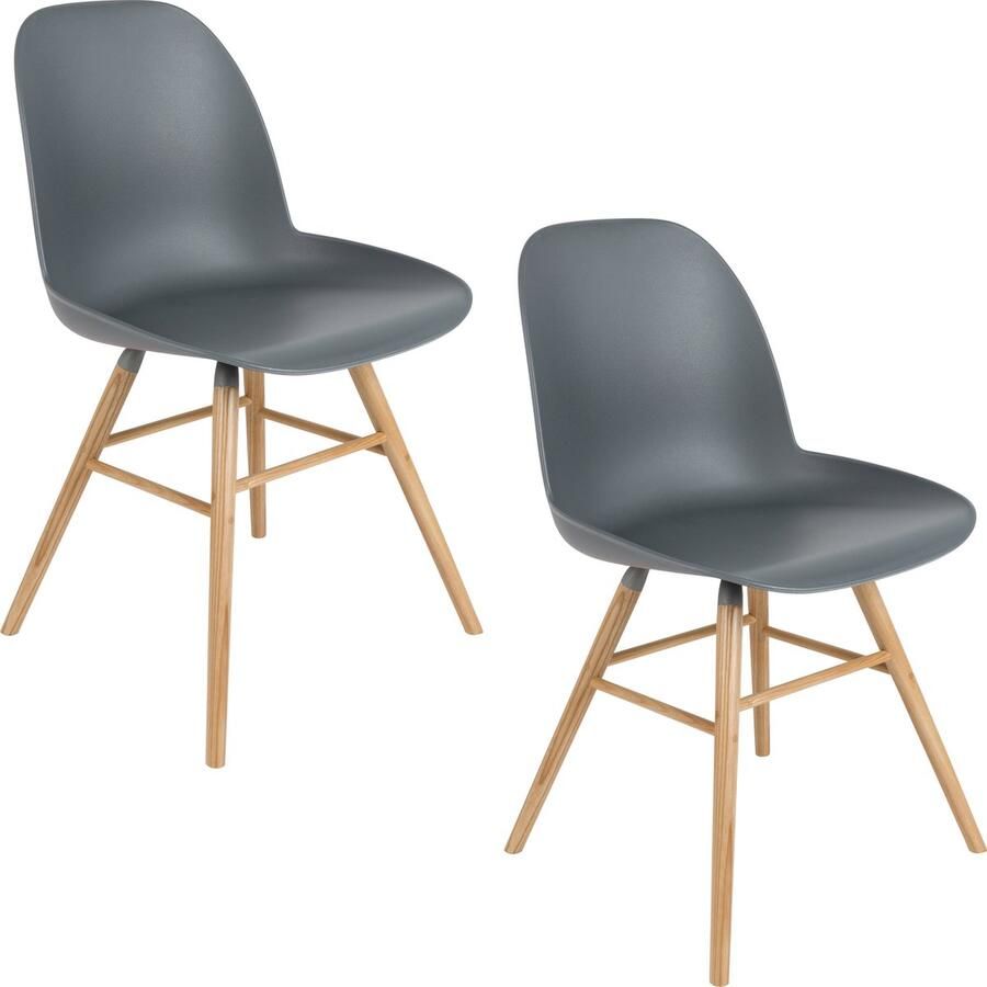 Zuiver Albert Kuip Eetkamerstoelen Donkergrijs Set van 2