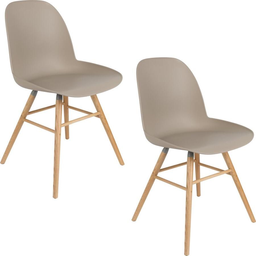 Zuiver Albert Kuip Eetkamerstoelen Taupe Set van 2