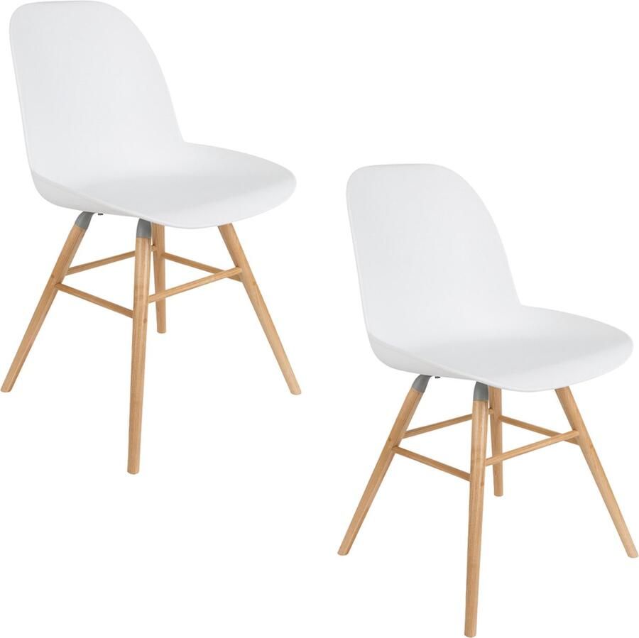 Zuiver Albert Kuip Eetkamerstoelen Wit Set van 2