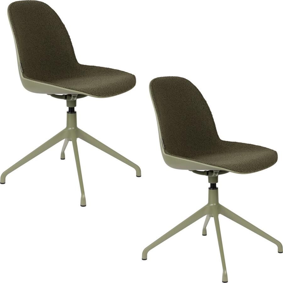 Zuiver Albert Kuip Swivel Eetkamerstoelen Groen Set van 2