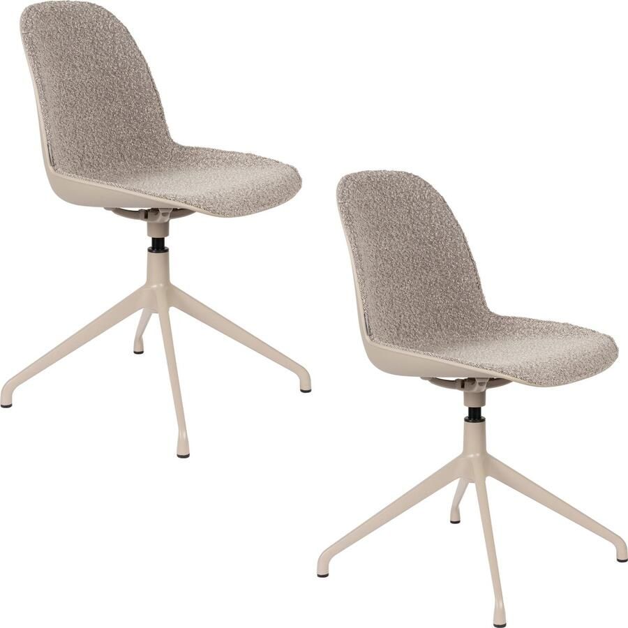 Zuiver Albert Kuip Swivel Eetkamerstoelen Taupe Set van 2