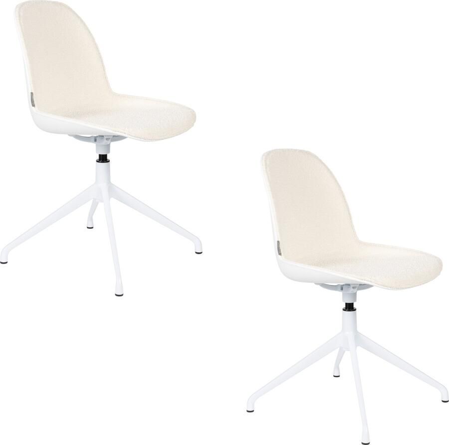 Zuiver Albert Kuip Swivel Eetkamerstoelen Wit Set van 2