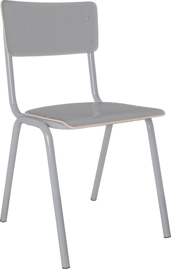 Zuiver Back To School HPL Eetkamerstoelen Kantinestoelen Schoolstoelen Grijs Set van 4 - Foto 2