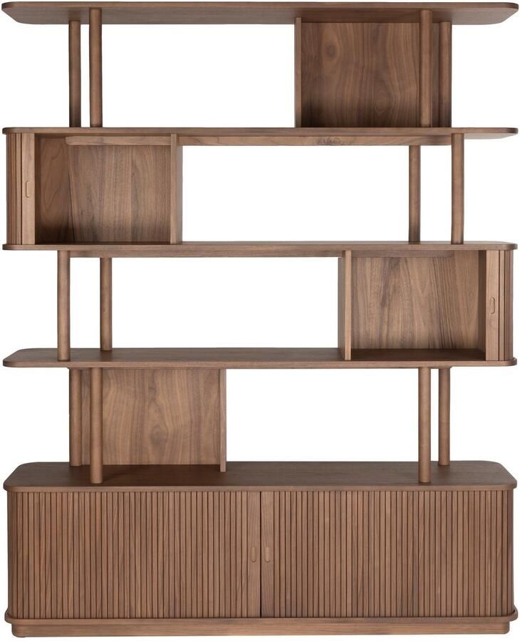 Zuiver Barbier Boekenkast Wandkast Walnoot Bruin