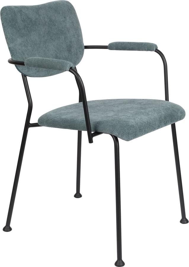 Zuiver Benson Eetkamerstoelen met armleuning Grijs Blauw Set van 2 - Foto 5
