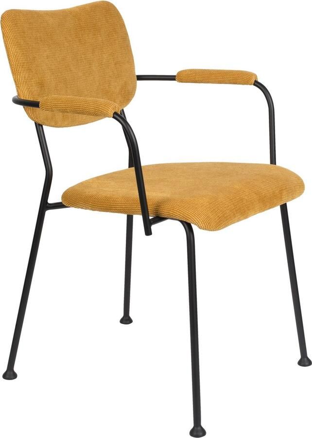 Zuiver Benson Eetkamerstoelen met armleuning Oker Set van 2 Geel - Foto 3