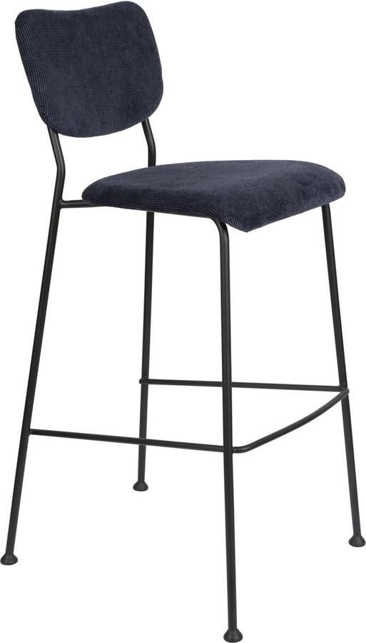 Zuiver Benson Barkruk 75 5 cm Donkerblauw Set van 2 - Foto 2