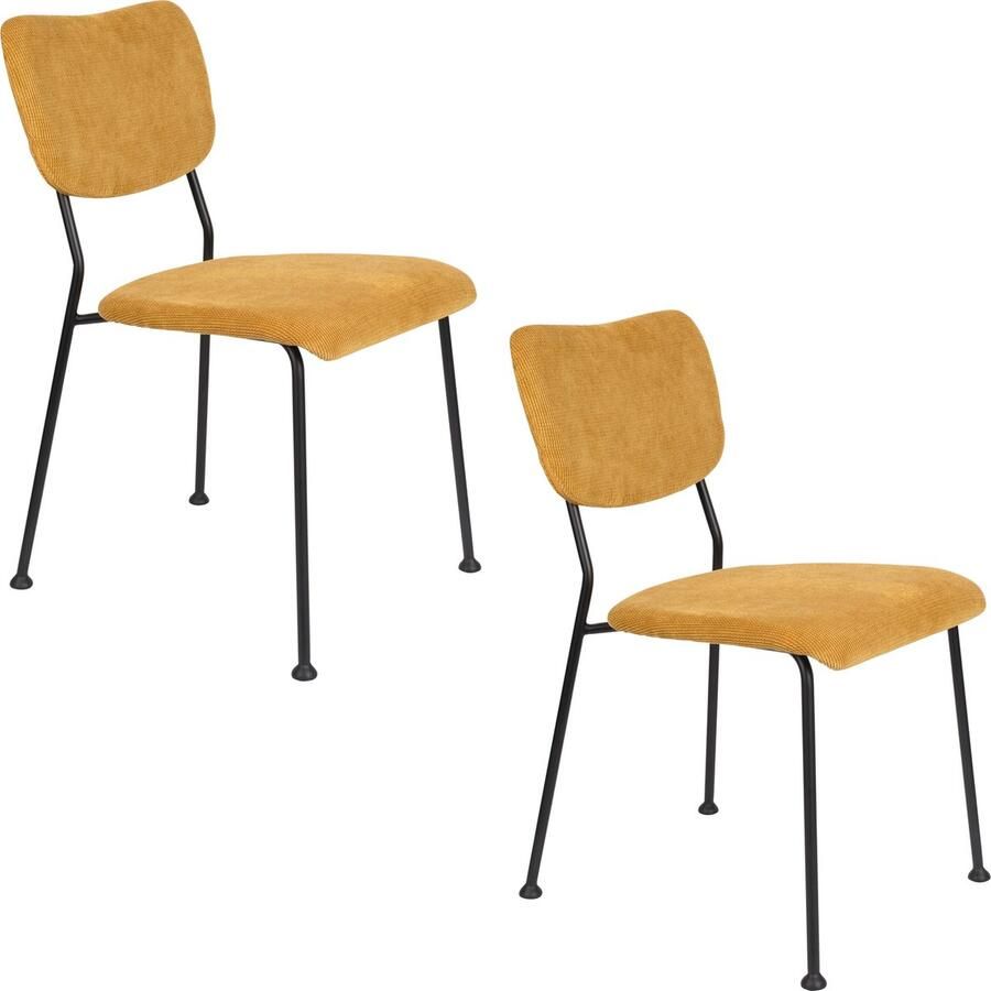 Zuiver Benson Eetkamerstoelen Oker Set van 2 Geel