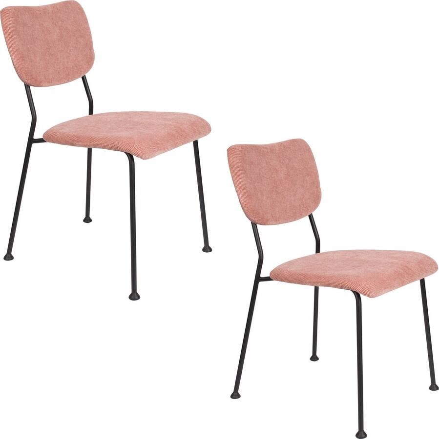 Zuiver Benson Eetkamerstoelen Roze Set van 2
