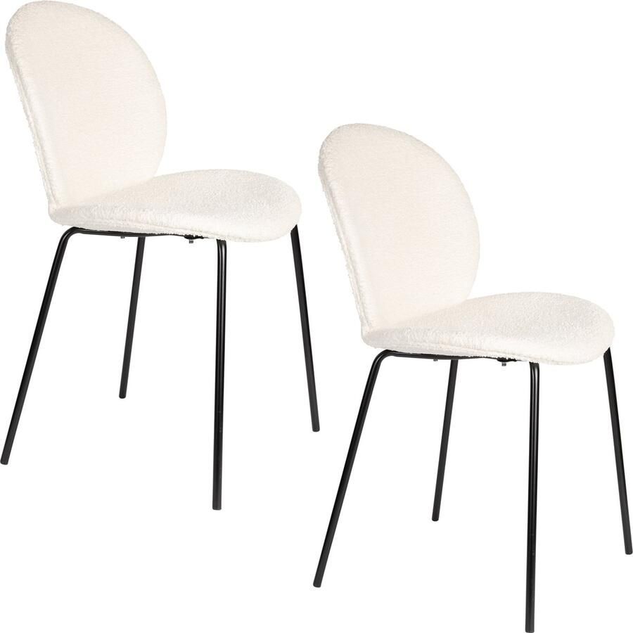 Zuiver Bonnet Eetkamerstoelen Off-White Set van 2