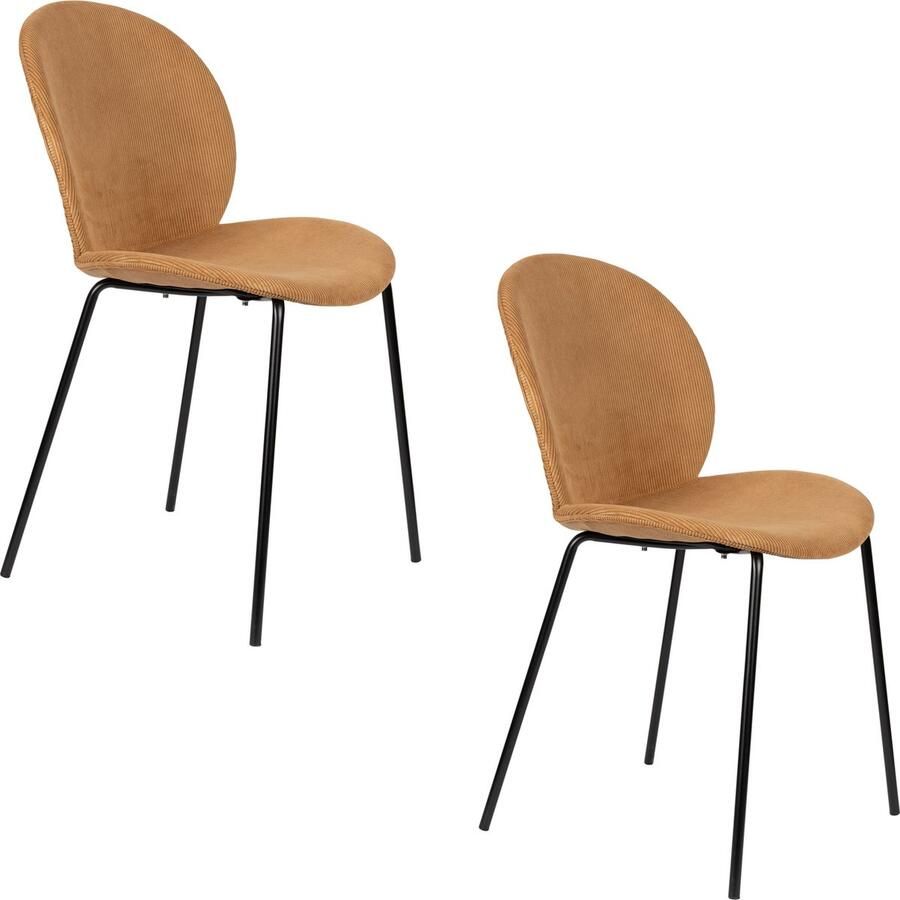 Zuiver Bonnet Eetkamerstoelen Oker Geel Set van 2 - Foto 3