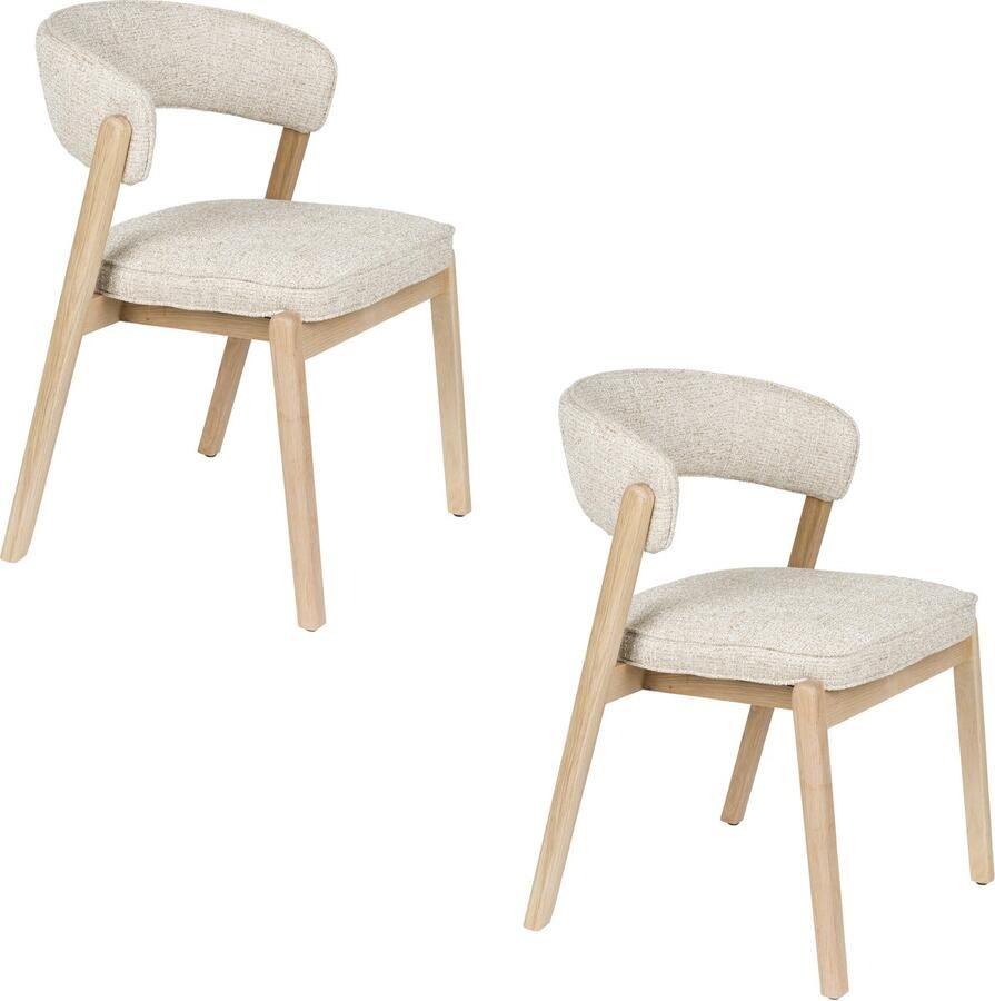 Zuiver Bright Eetkamerstoelen Beige Set van 2