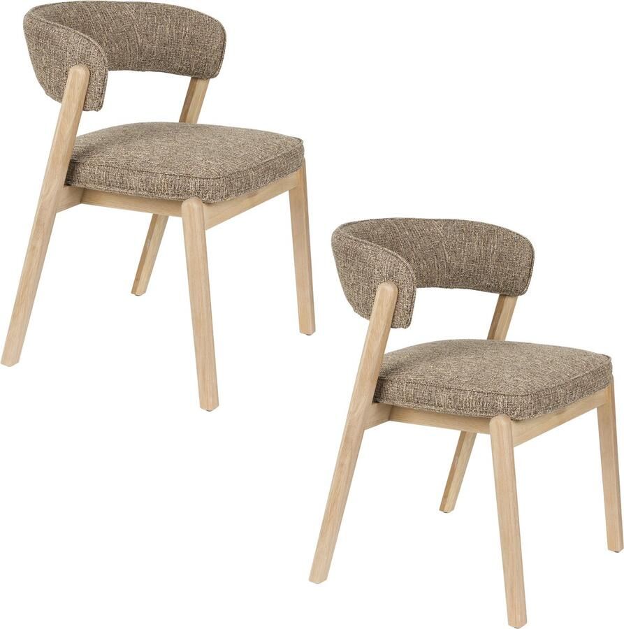 Zuiver Bright Eetkamerstoelen Bruin Set van 2