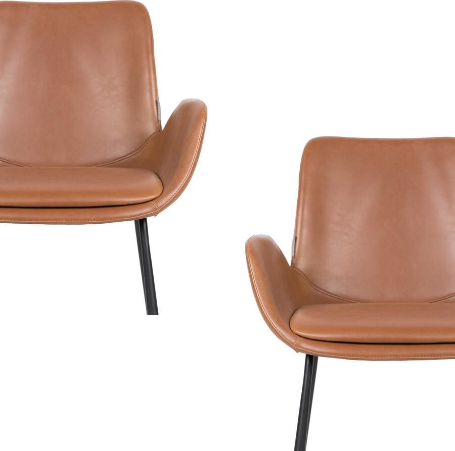 Zuiver Brit LL Eetkamerstoelen met armleuning Bruin Set van 2 - Foto 2