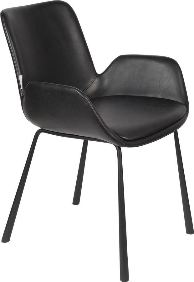 Zuiver Brit LL Eetkamerstoelen met armleuning Zwart Set van 2 - Foto 3