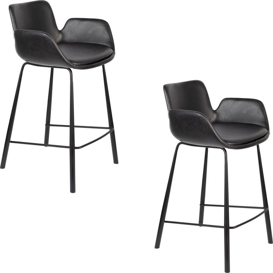 Zuiver Brit LL Barkruk Zwart Set van 2 - Foto 2