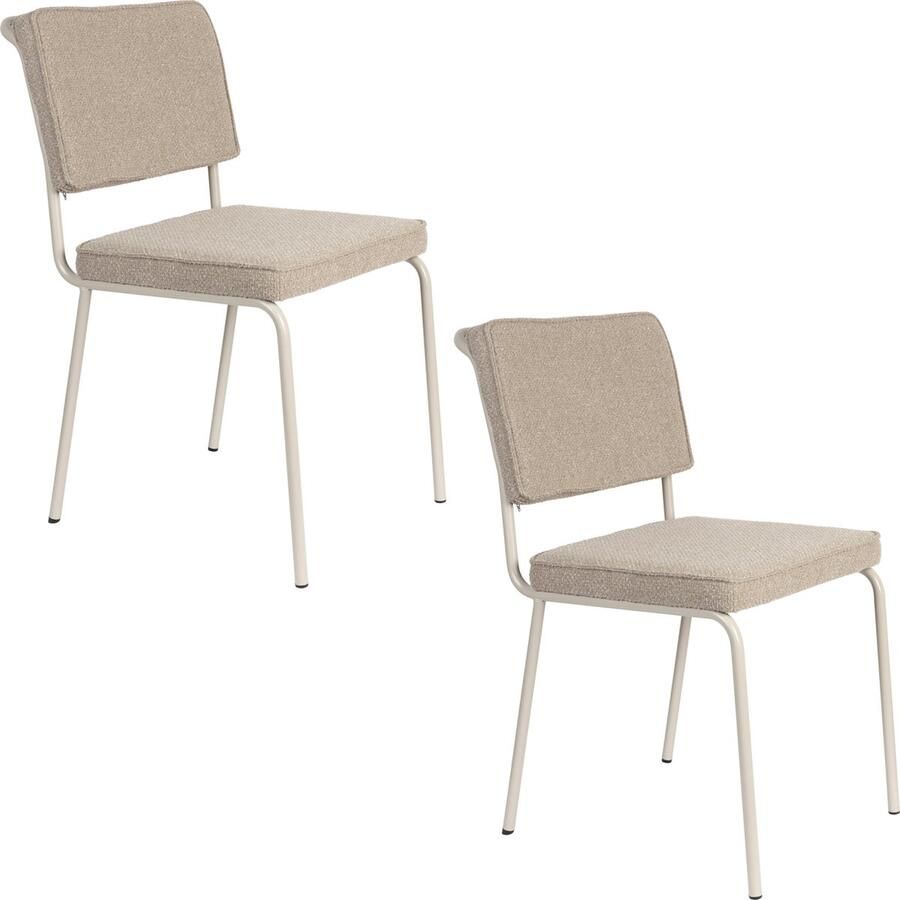 Zuiver Buddy Eetkamerstoelen Beige Set van 2 - Foto 4