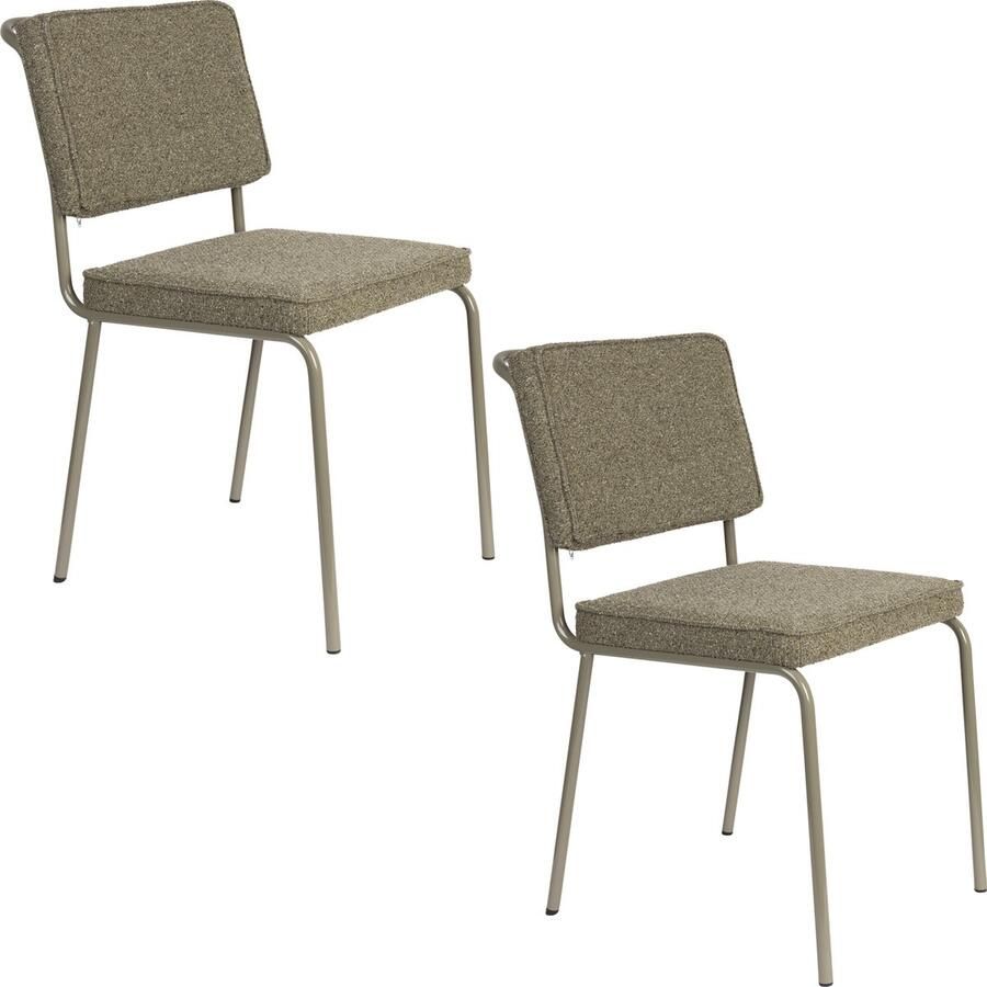 Zuiver Buddy Eetkamerstoelen Groen Set van 2