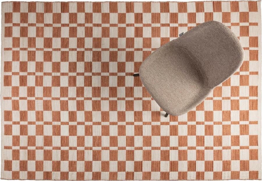 Zuiver Checker Vloerkleed 160x230 Beige}