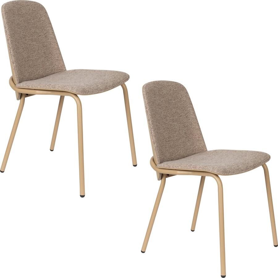 Zuiver Clip Eetkamerstoelen Beige Set van 2