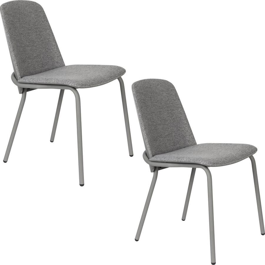 Zuiver Clip Eetkamerstoelen Grijs Set van 2