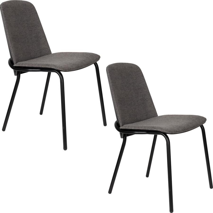 Zuiver Clip Eetkamerstoelen Zwart Grijs Set van 2