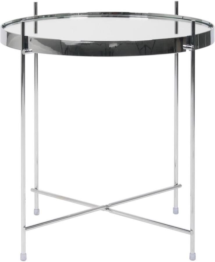 Zuiver Cupid Bijzettafel Rond 43 cm Glas Metaal Zilver