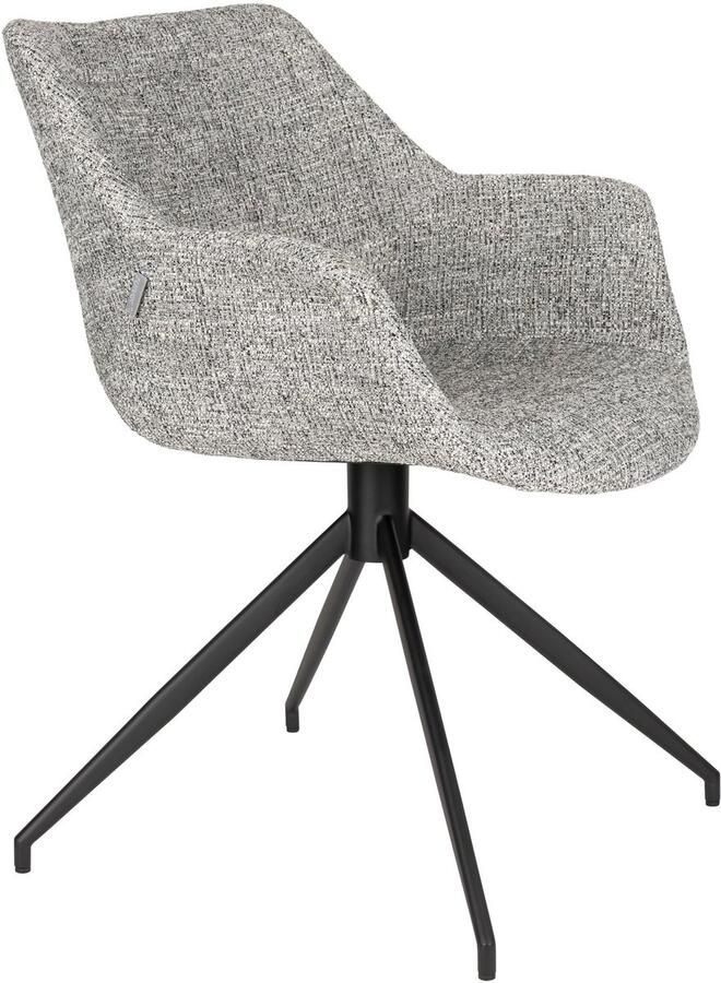 Zuiver Doulton Eetkamerstoelen met Armleuningen Grijs Set van 2