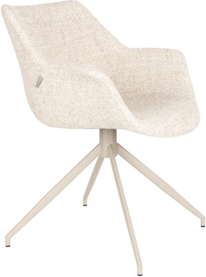 Zuiver Doulton Eetkamerstoelen met Armleuningen Beige Set van 2 - Foto 2