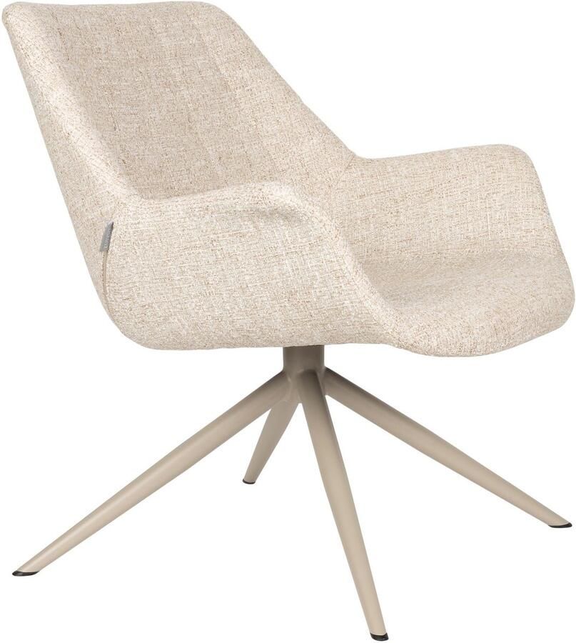 Zuiver draaibare fauteuil met armleuningen beige