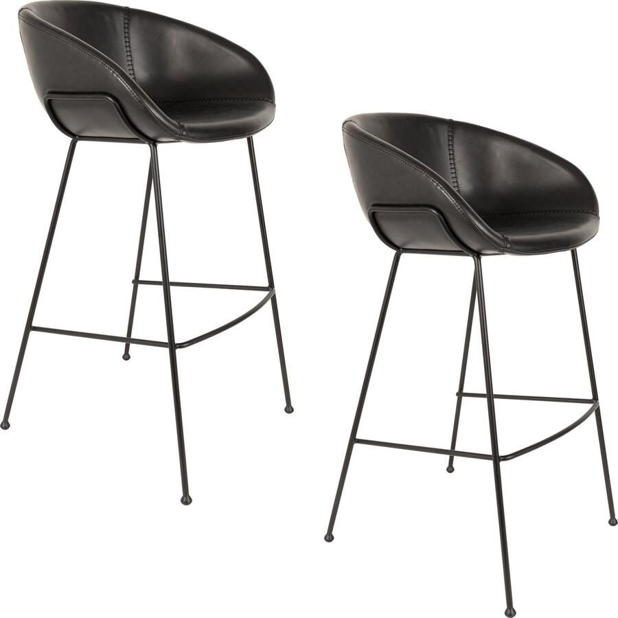 Zuiver Feston Barkruk 76 cm Zwart Set van 2 - Foto 2