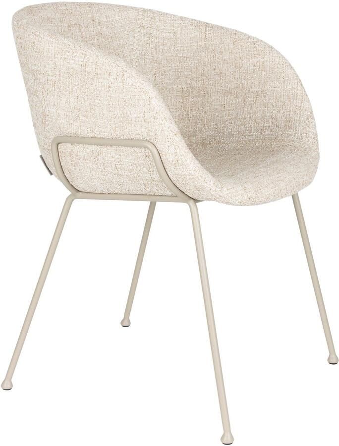 Zuiver Feston Eetkamerstoelen Met Armleuningen Beige Set van 2 - Foto 2
