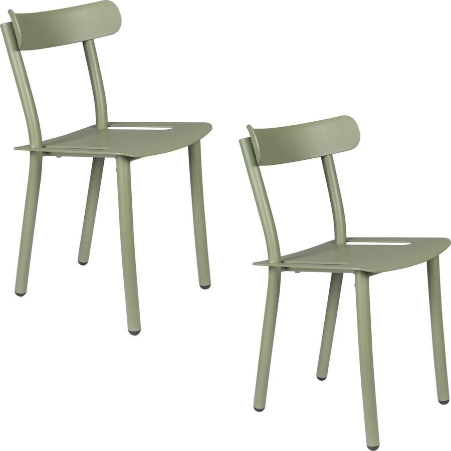 Zuiver Friday Tuinstoelen Stapelbaar Groen Set van 2
