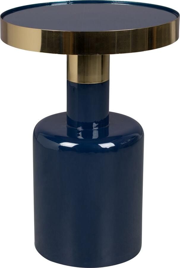 Zuiver Glam Bijzettafel Rond 36 cm Blauw Goud