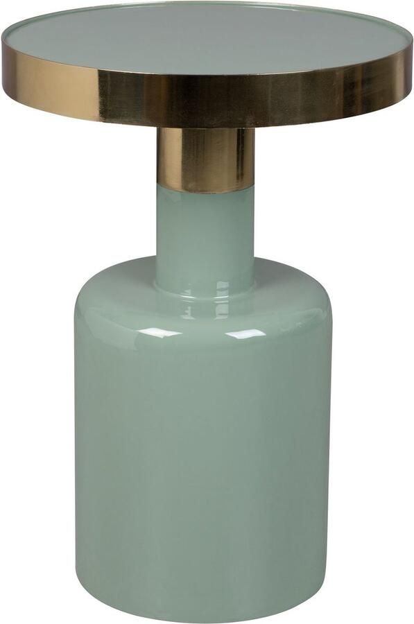 Zuiver Glam Bijzettafel Rond 36 cm Groen Goud - Foto 5