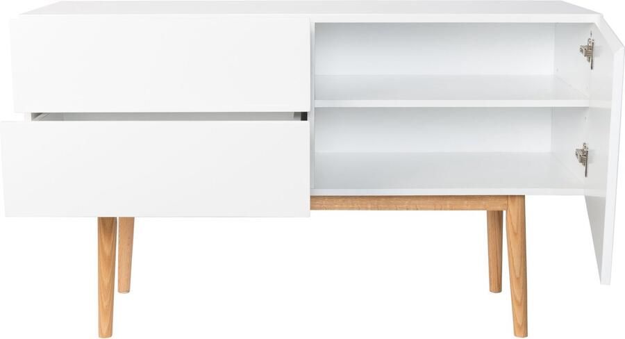 Zuiver Dressoir High On Wood L120 X B40 X H71.5 Cm 2DR 1DO Wit - Foto 2