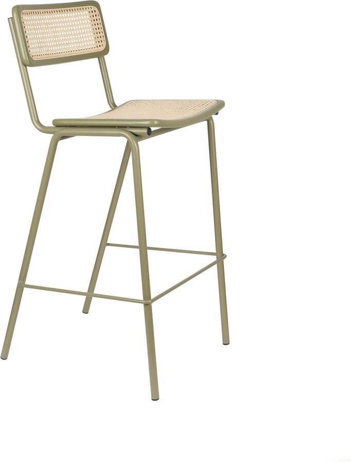 Zuiver Jort Barkruk 77 5 cm Naturel Groen Set van 2