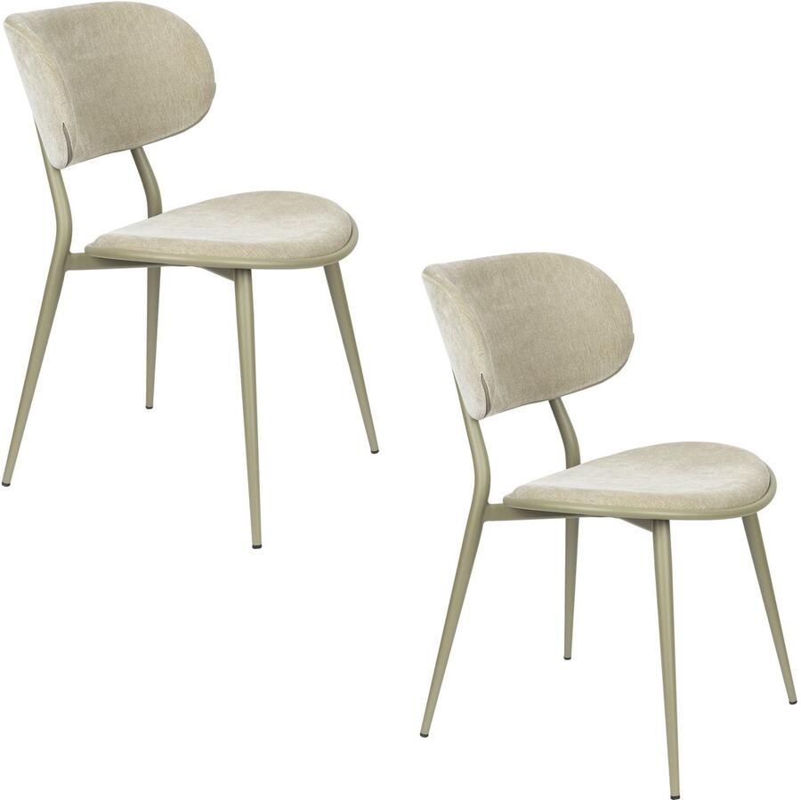 Zuiver Lieve eetkamerstoelen Groen Set van 2