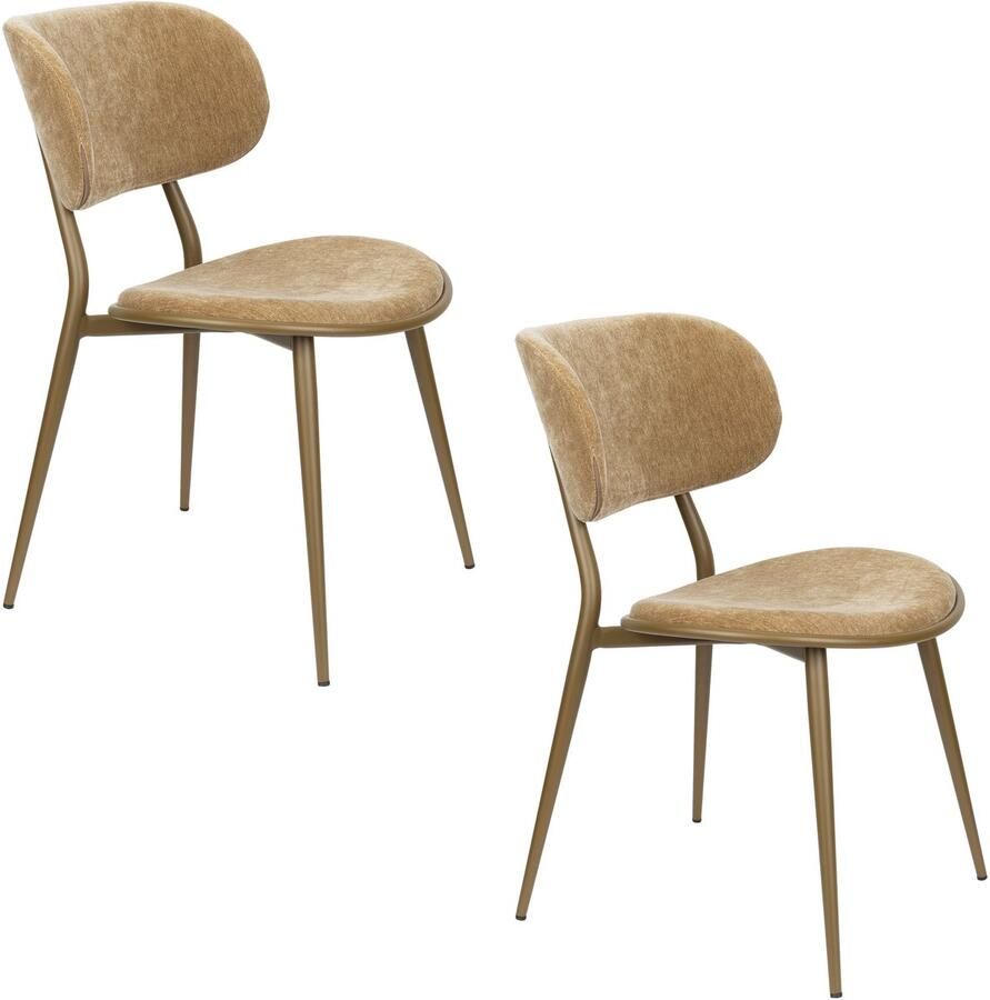Zuiver Lieve eetkamerstoelen Mosterdgeel Set van 2