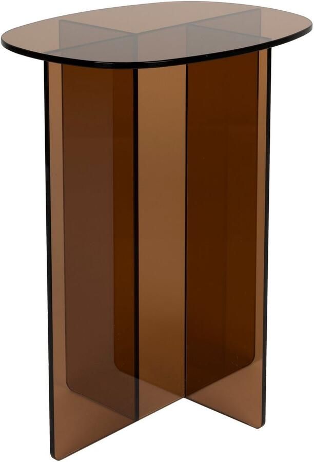 Zuiver Linea Bijzettafel 30x40 cm Glas Bruin - Foto 2
