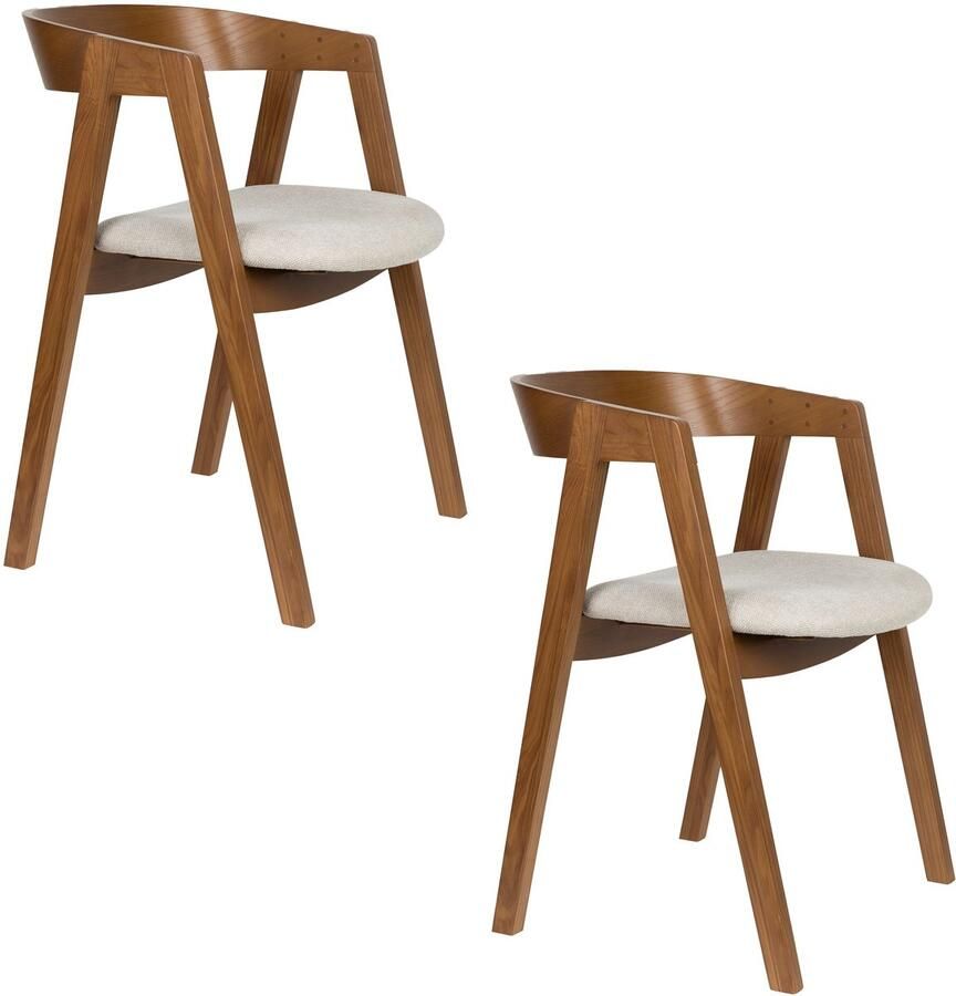 Zuiver Mads Eetkamerstoel Bruin donker Set van 2