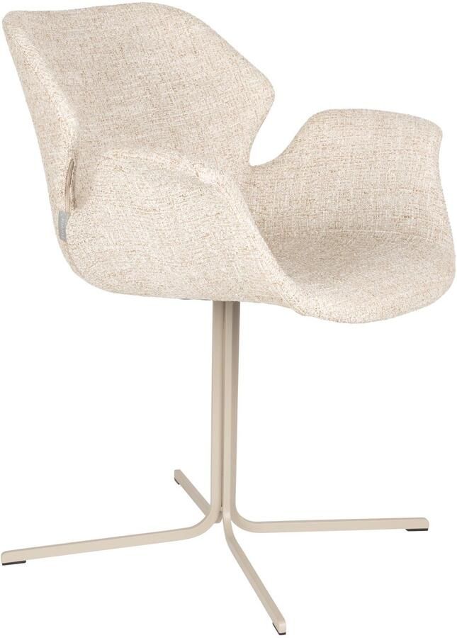 Zuiver Nikki Eetkamerstoelen Met Armleuningen Beige Set van 2 - Foto 3