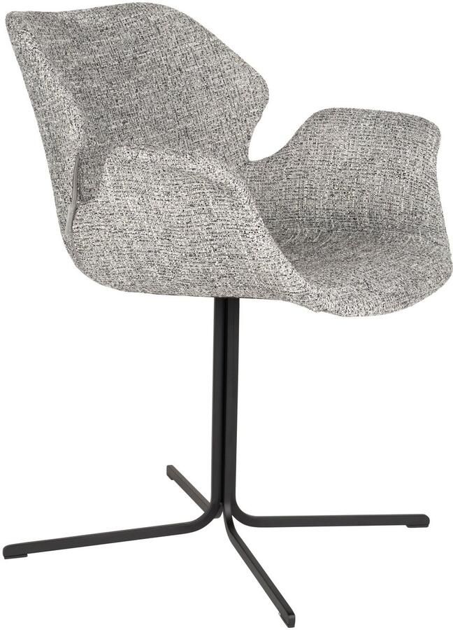 Zuiver Nikki Eetkamerstoelen Met Armleuningen Grijs Set van 2 - Foto 4