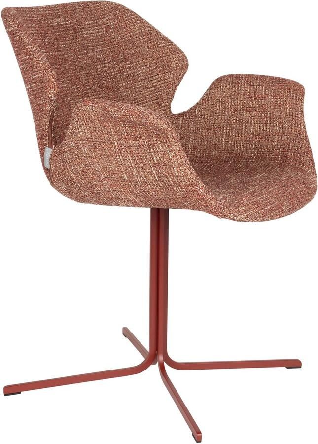 Zuiver Nikki Eetkamerstoelen Met Armleuningen Terra Rood Set van 2 - Foto 3