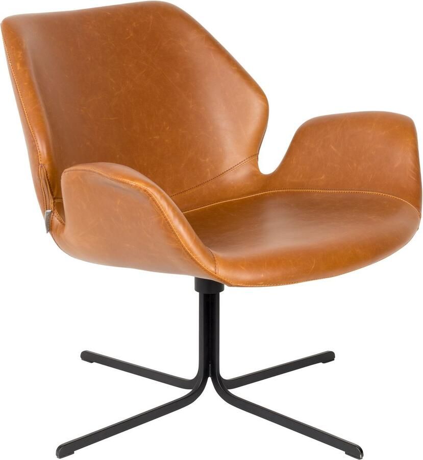 Zuiver Draaibare Fauteuil Nikki Vintage PU leder Bruin - Foto 4